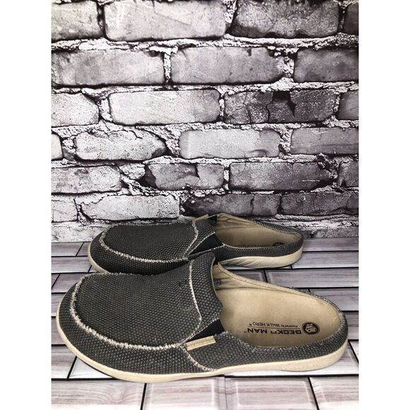 Gecko Man Walk Hero Arch Support Gray Canvas Fabric Mules Shoes Men 13M US/48EU - Picture 5 of 16